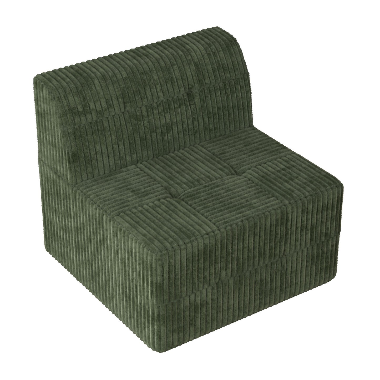 Modern Minimalist Corduroy Sleeper Sofa, Compressed Sectional Single Seat