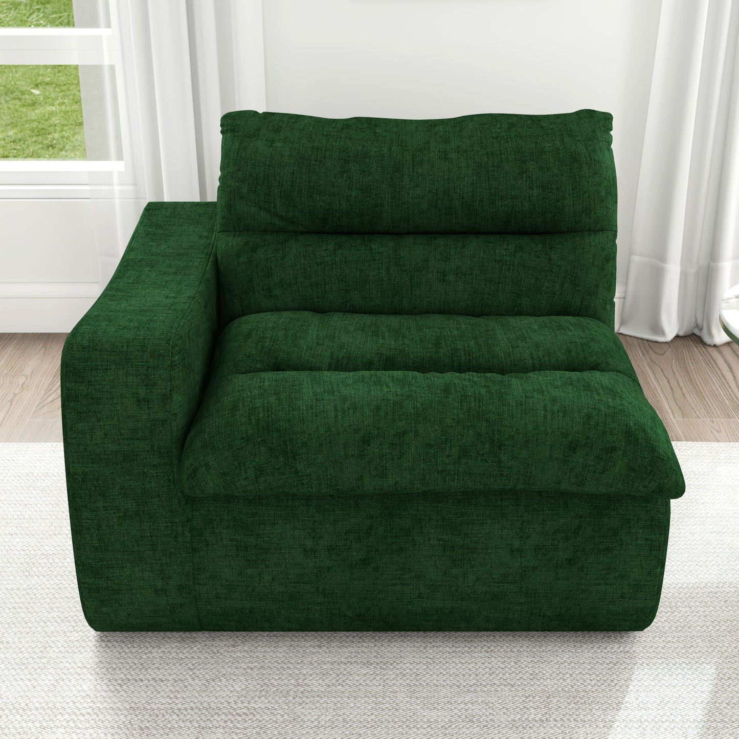 Modern Lazy Floor Sofa With Right Arm, Comfortable Beanbag Lounge