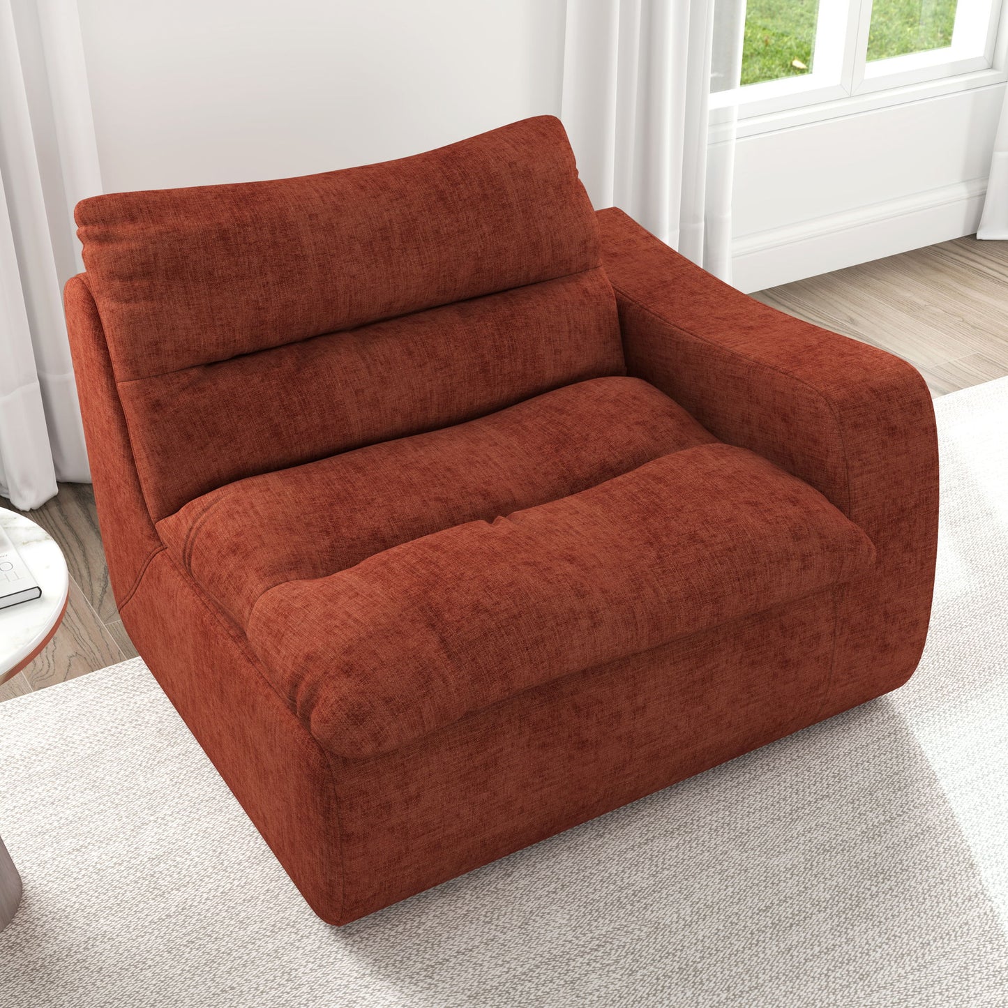 Modern Lazy Floor Sofa With Right Arm, Comfortable Beanbag Lounge