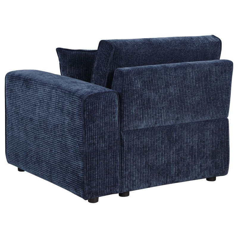 Atlantic - Corduroy Upholstered Raf Arm Chair - Blue
