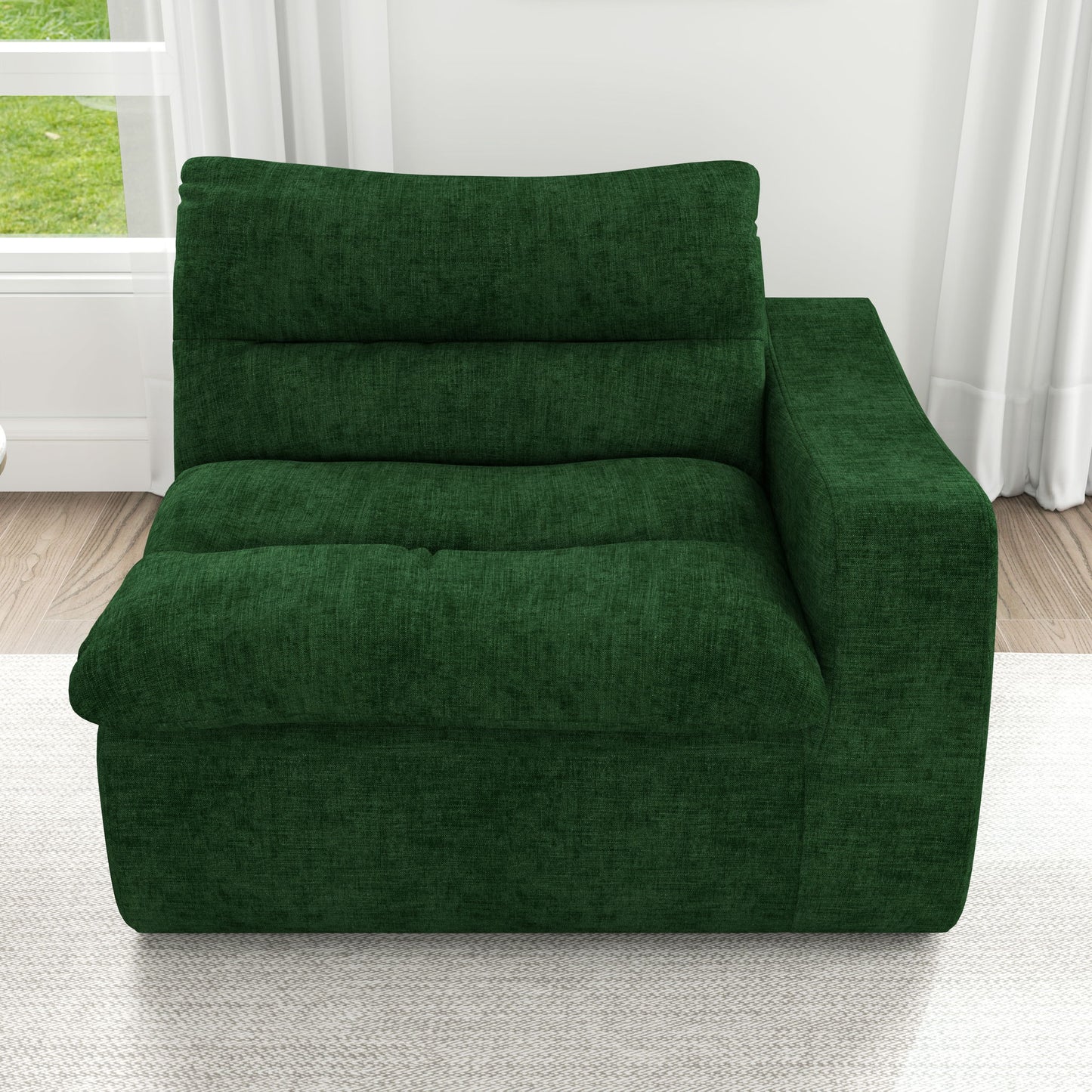 Modern Lazy Floor Sofa With Right Arm, Comfortable Beanbag Lounge
