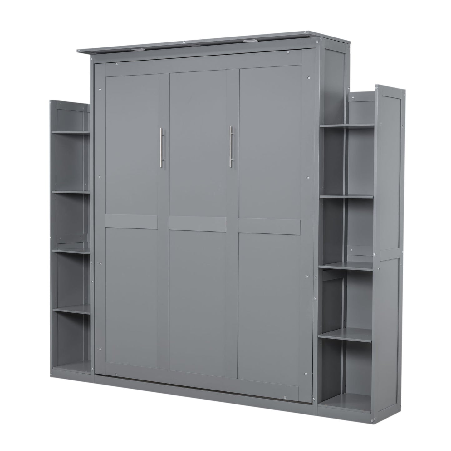 Wall Murphy Bed With Shelves And LED Lights