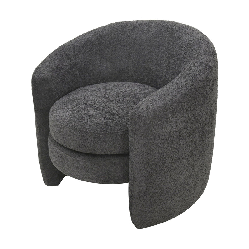 Affinity Modern Curved Back Upholstered Accent Chair With Soft Cozy Boucle Fabric - Dark Gray