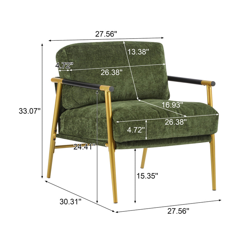 Modern Accent Chair With Plush Cushions, Cozy Seating