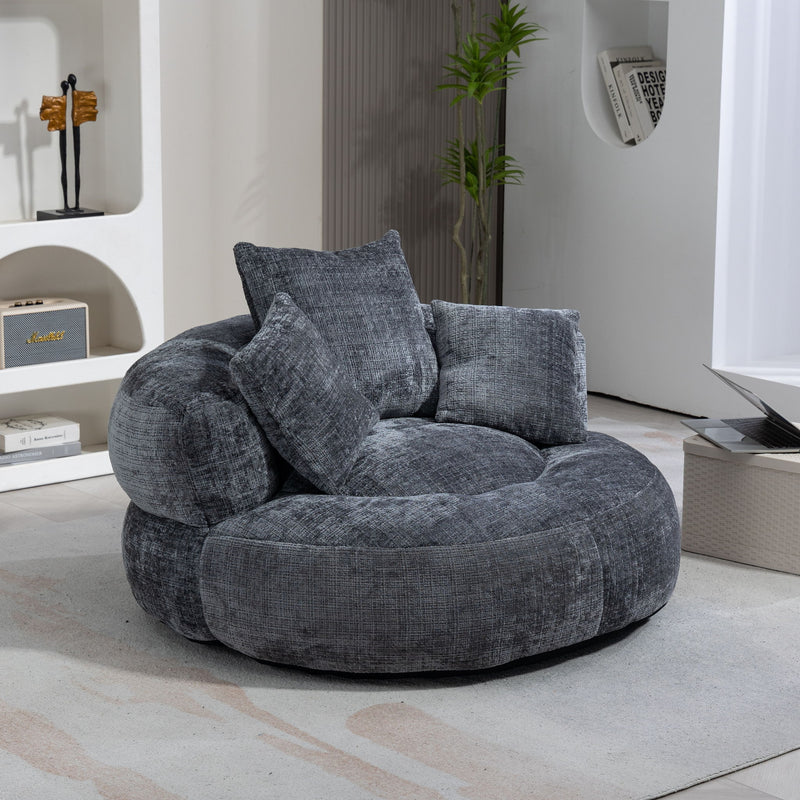 Lazy Sofa High Back Bean Bag Chair Couch With 3 Pillows