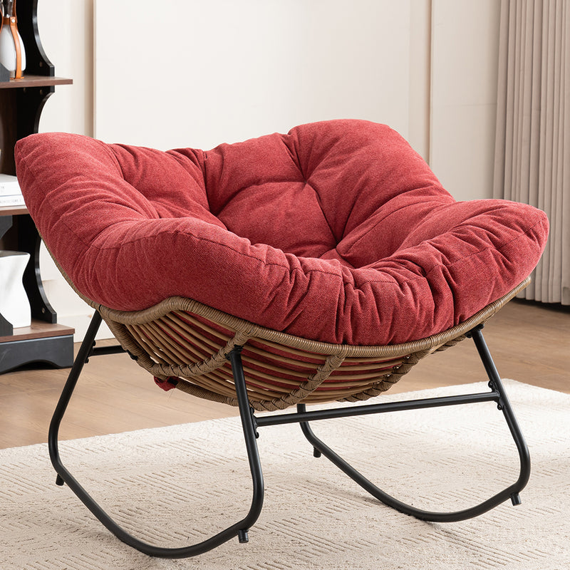 Rocking Chair, Chenille Upholstered Accent Chair, Modern Nursery Rocking Chair for Living Room, Bedroom, Apartment