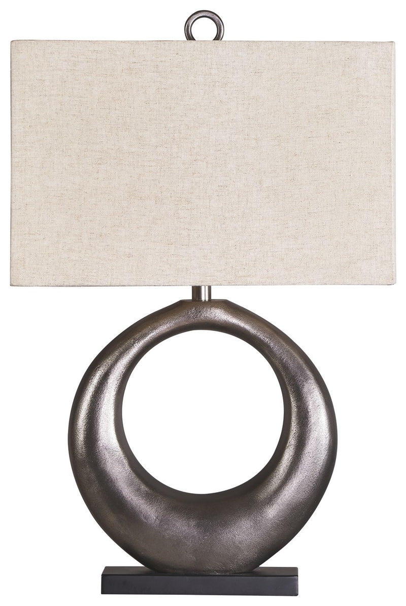Saria - Metal Table Lamp - Antique Silver Finish