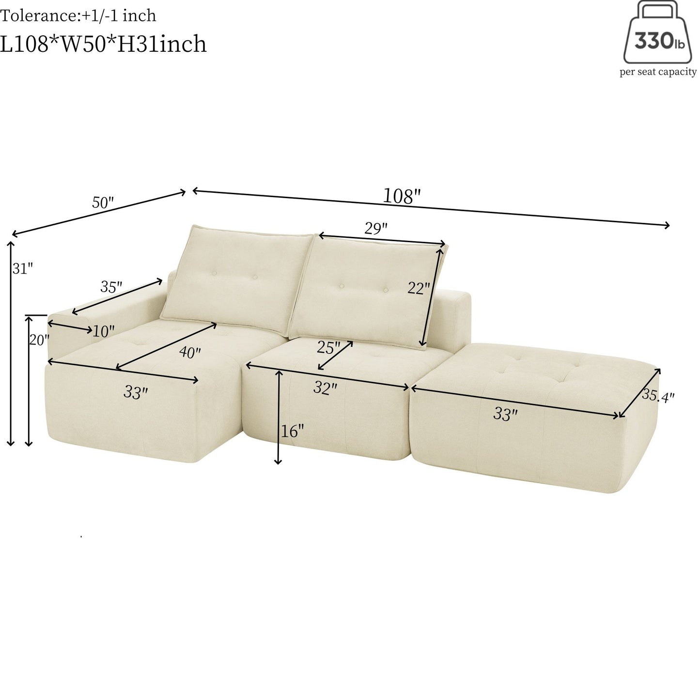 Modular Sectional Sofa Couch, L Shaped Sofa, Convertible Couches