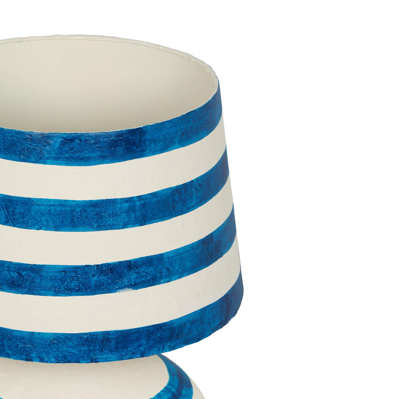 Positano - Striped Papier Mache Table Lamp