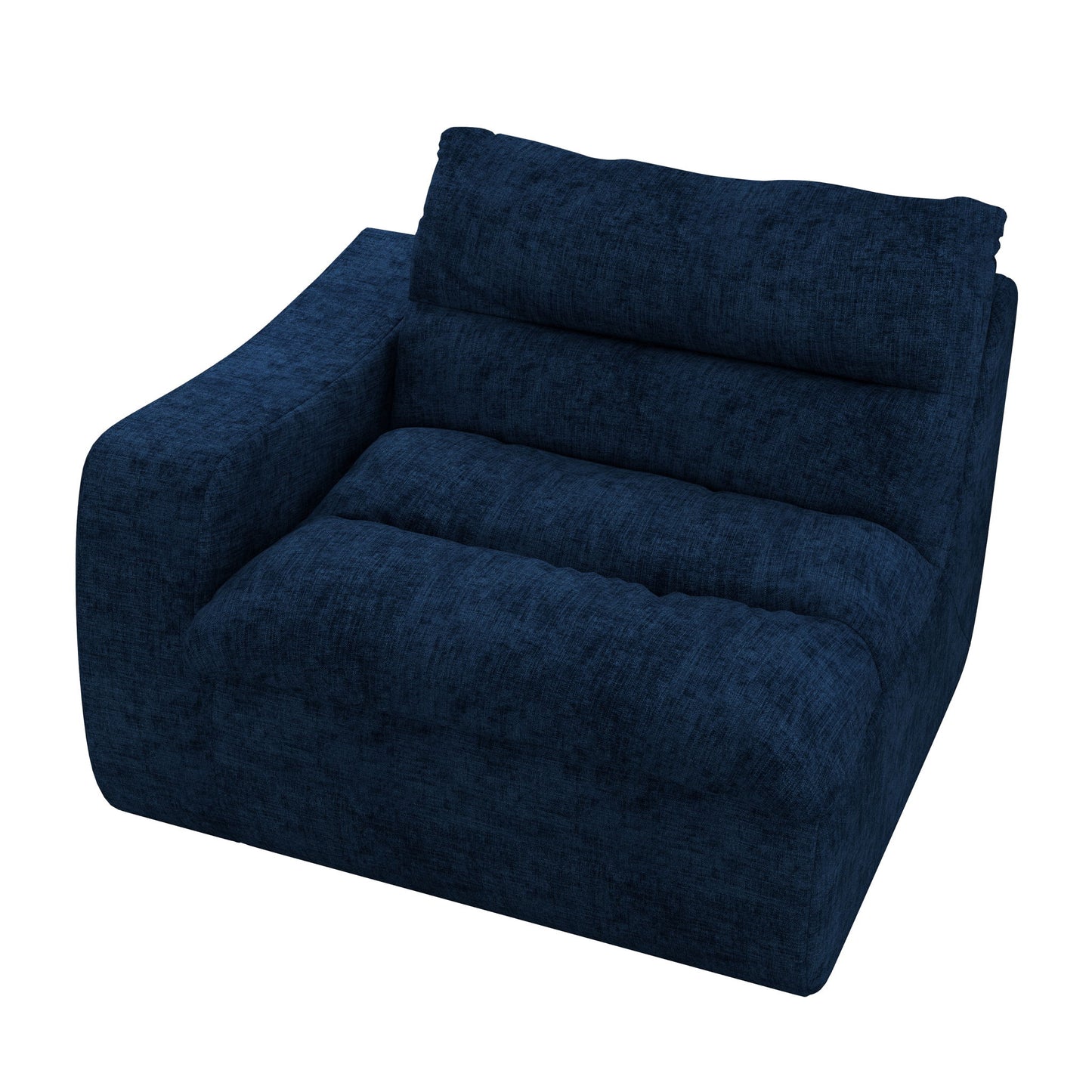 Modern Lazy Floor Sofa With Right Arm, Comfortable Beanbag Lounge