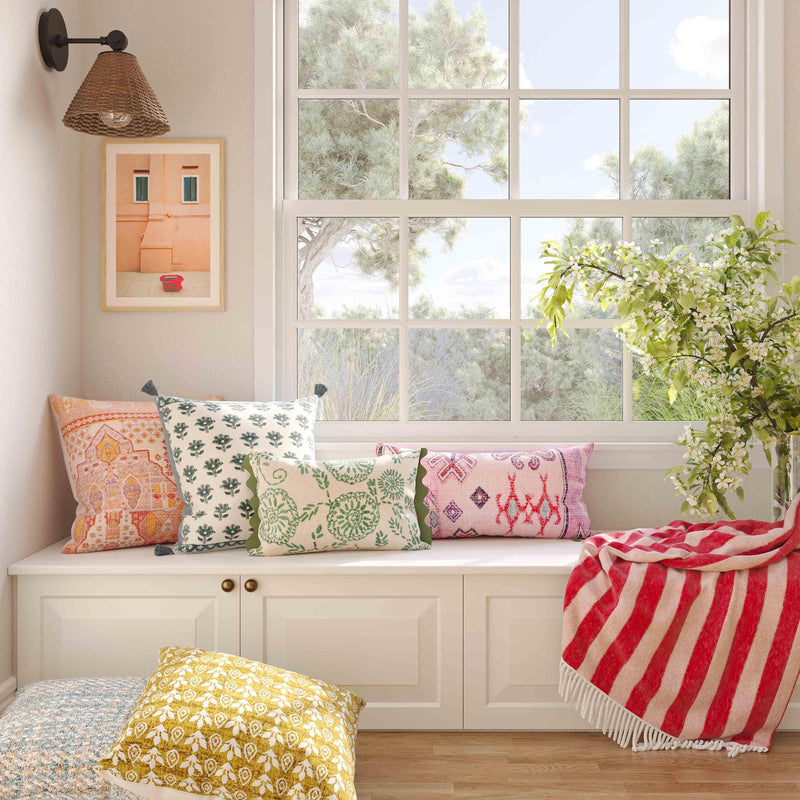 Portia - Embroidered Cotton Flex 20" x 12" Accent Cushion