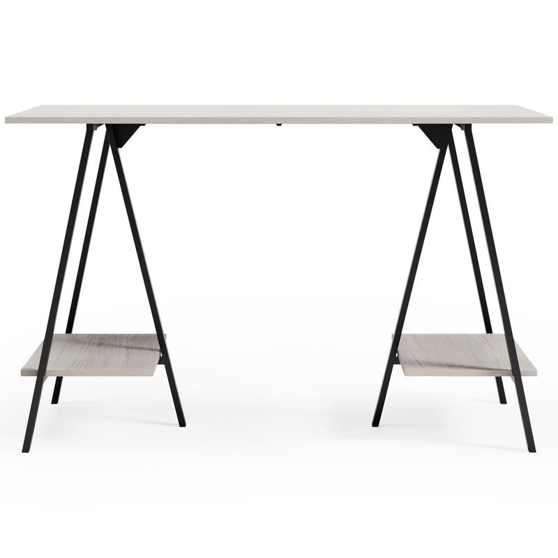 Bayflynn - Home Office Desk - 2 Fixed Shelves - White / Black