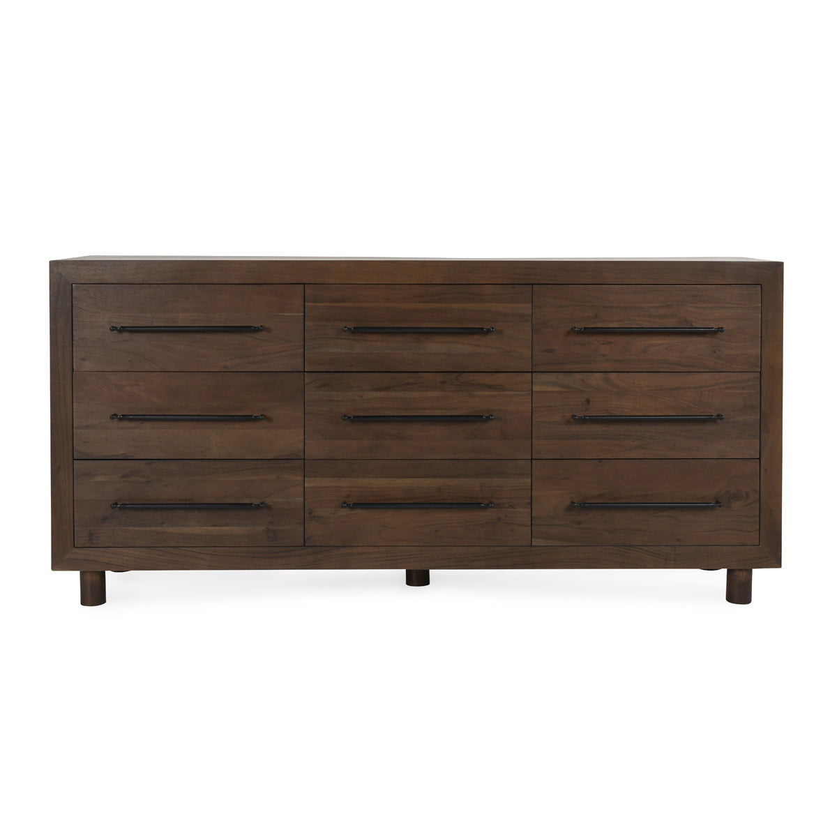 Jaxon - Wood 9 Drawer Dresser - Cocoa Brown