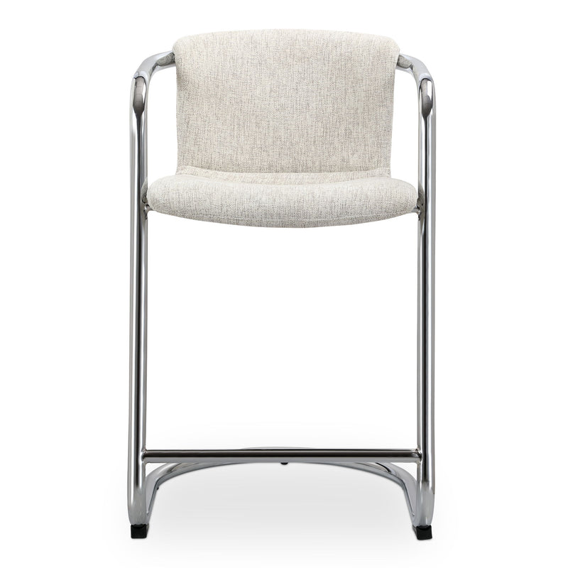 Freeman - Chrome Frame Counter Stool (Set of 2) - Blended Cream