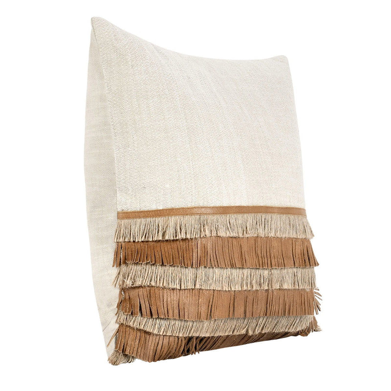 Timeless - TL Casa Leather Pillow - Chestnut/ Natural