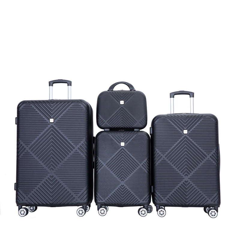 4 Piece Lightweight Suitcase, Makeup Box, Aircraft Wheels