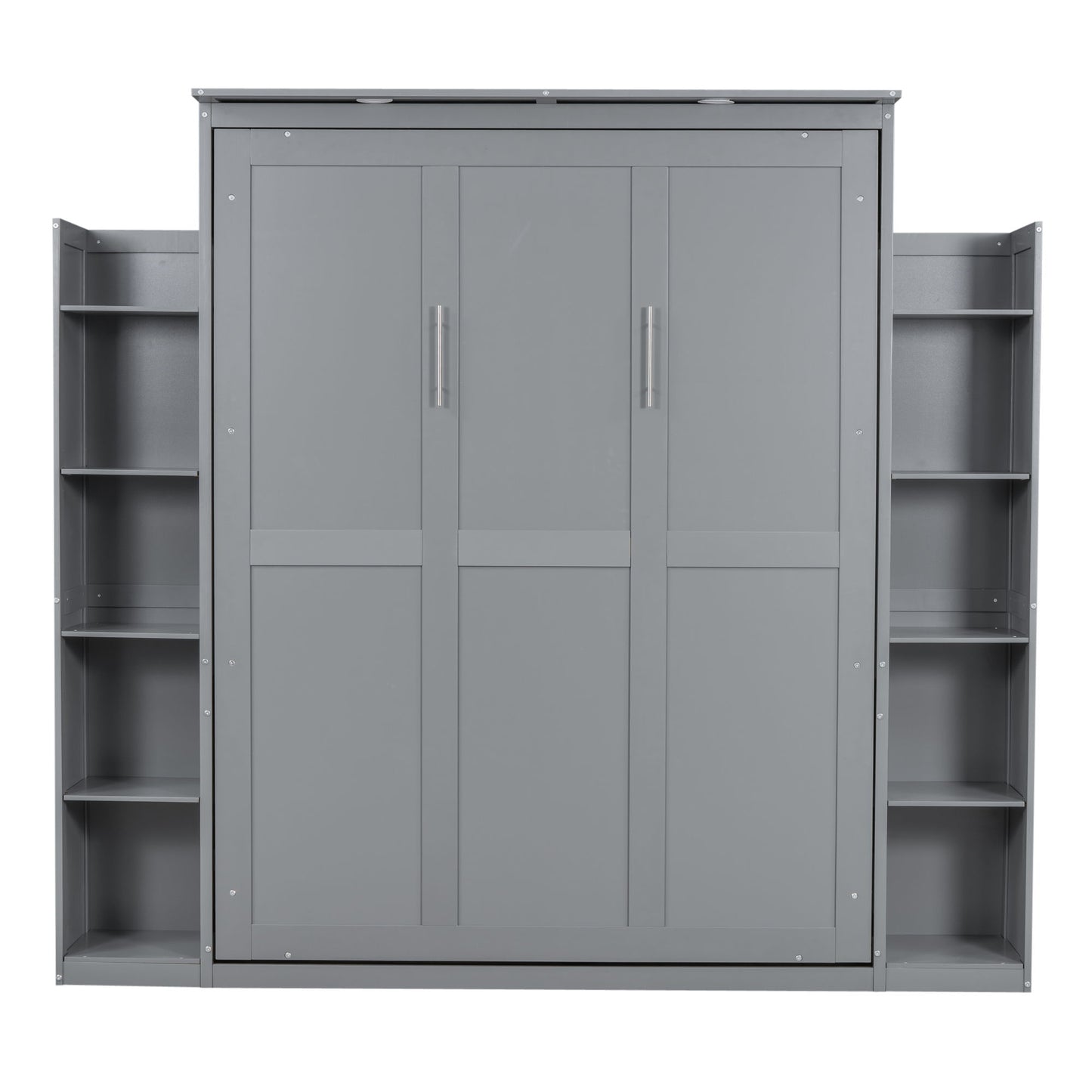 Wall Murphy Bed With Shelves And LED Lights