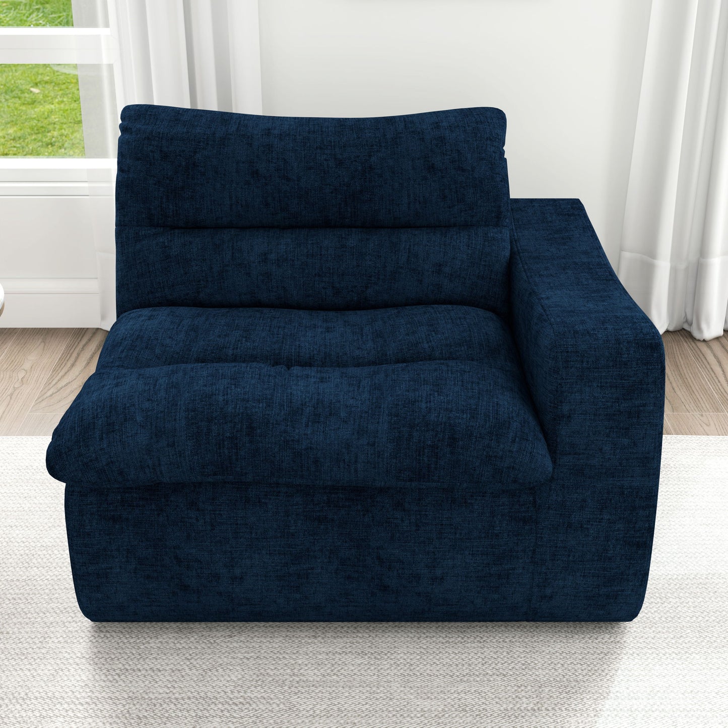 Modern Lazy Floor Sofa With Right Arm, Comfortable Beanbag Lounge
