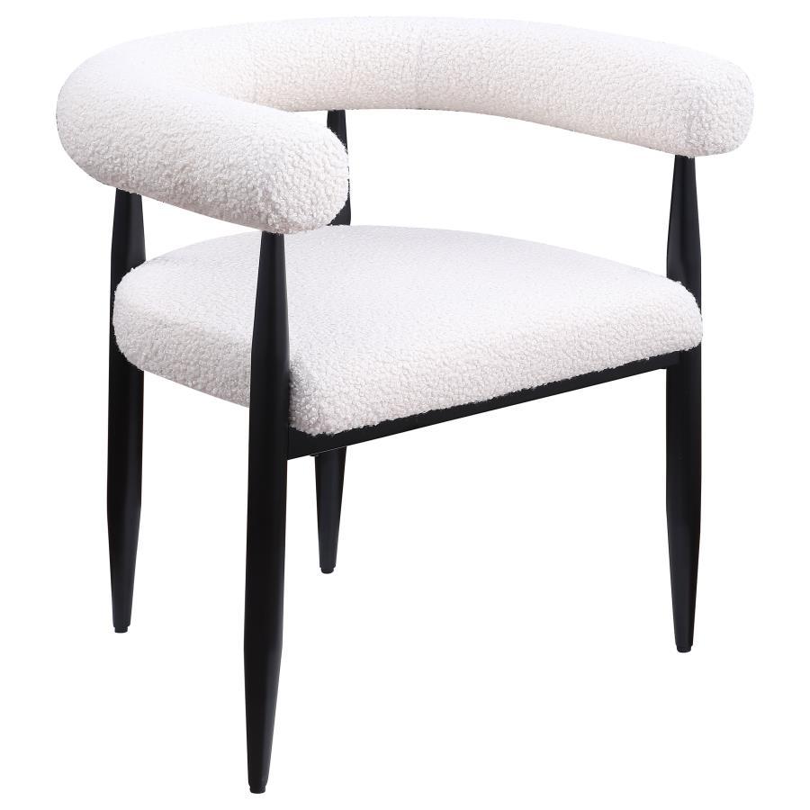 Dunmore - Boucle Upholstered Dining Arm Chair (Set of 2) - Cream