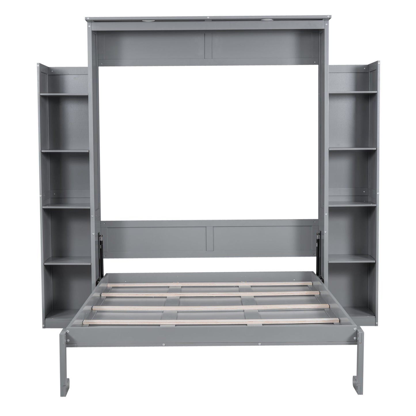 Wall Murphy Bed With Shelves And LED Lights