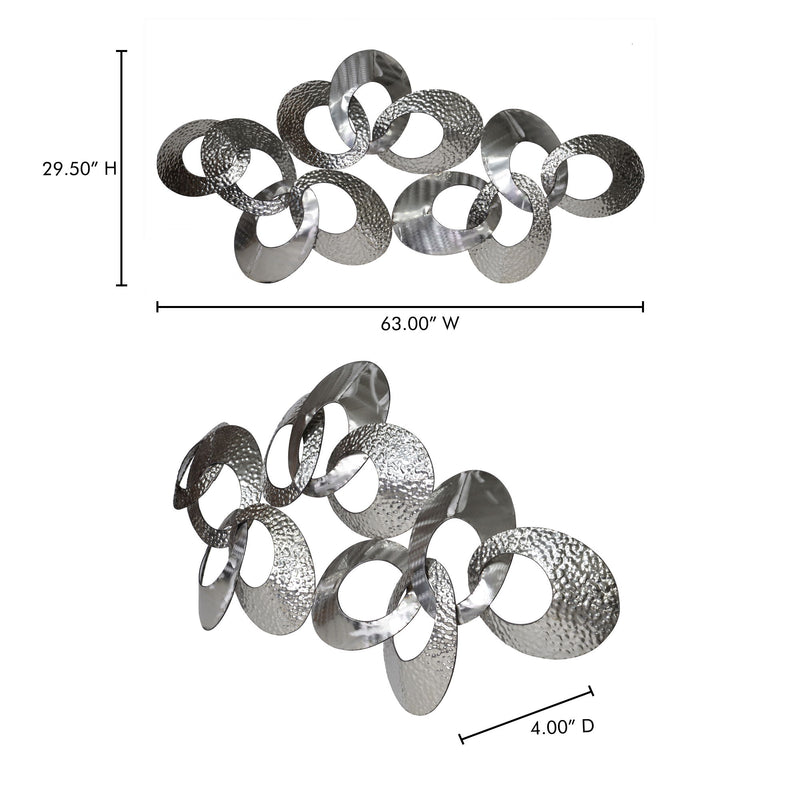 Looped Metal - Large Wall Decor - Silver