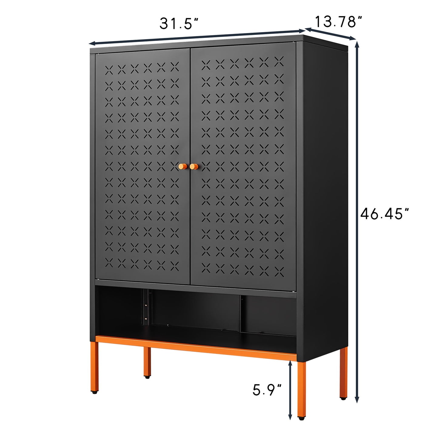 Gjg Hua - Shoe Cabinet With Ergonomic Steel Handle And Breathable Butterfly Door - Black