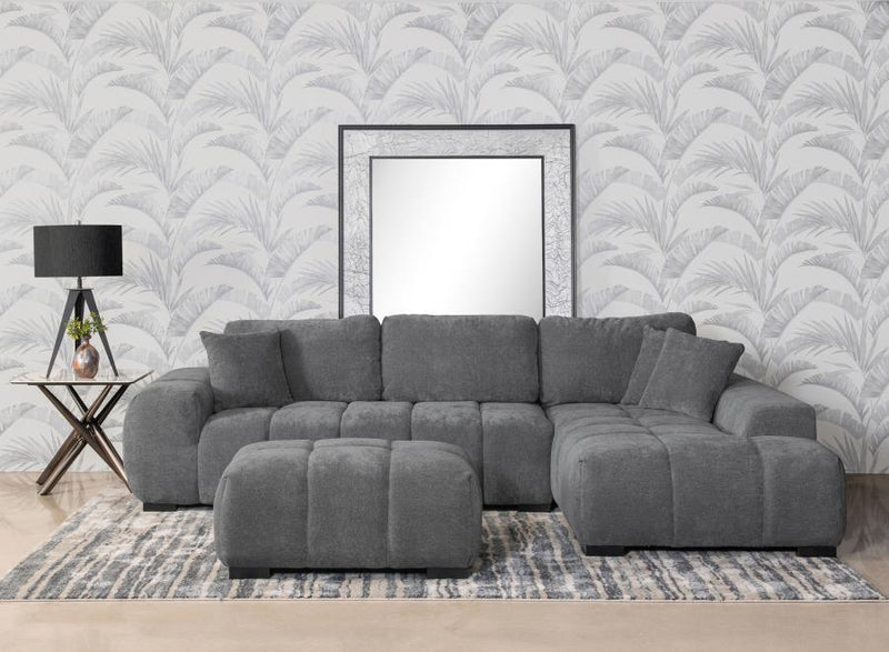 Octavia - LAF Sofa With Pillow, Box 1 of 2 - Charcoal Gray