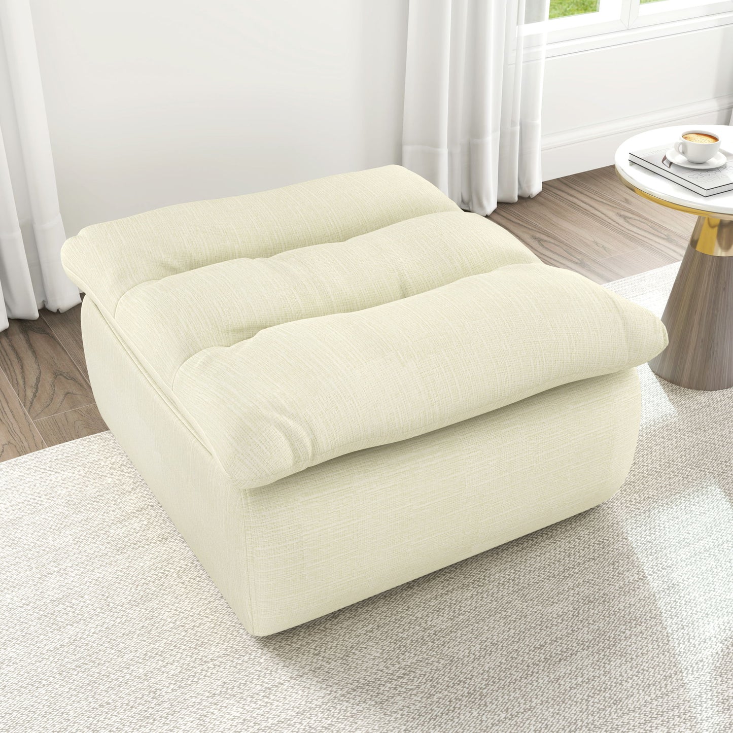 Modern Armless And Backless Lazy Floor Sofa Chair, Comfy Accent Bean Bag Couch