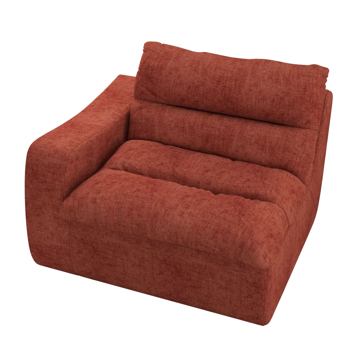 Modern Lazy Floor Sofa With Right Arm, Comfortable Beanbag Lounge