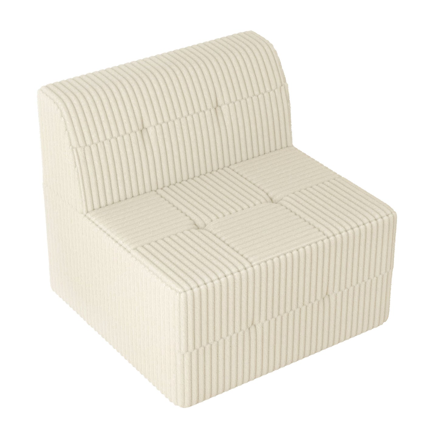 Modern Minimalist Corduroy Sleeper Sofa, Compressed Sectional Single Seat