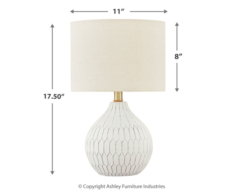 Wardmont - Ceramic Table Lamp - White