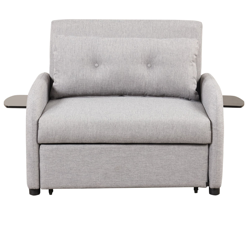 Versatile Pull Out Sofa Sleeper 3 In 1 With Wing Table & USB Charge, Compact Design