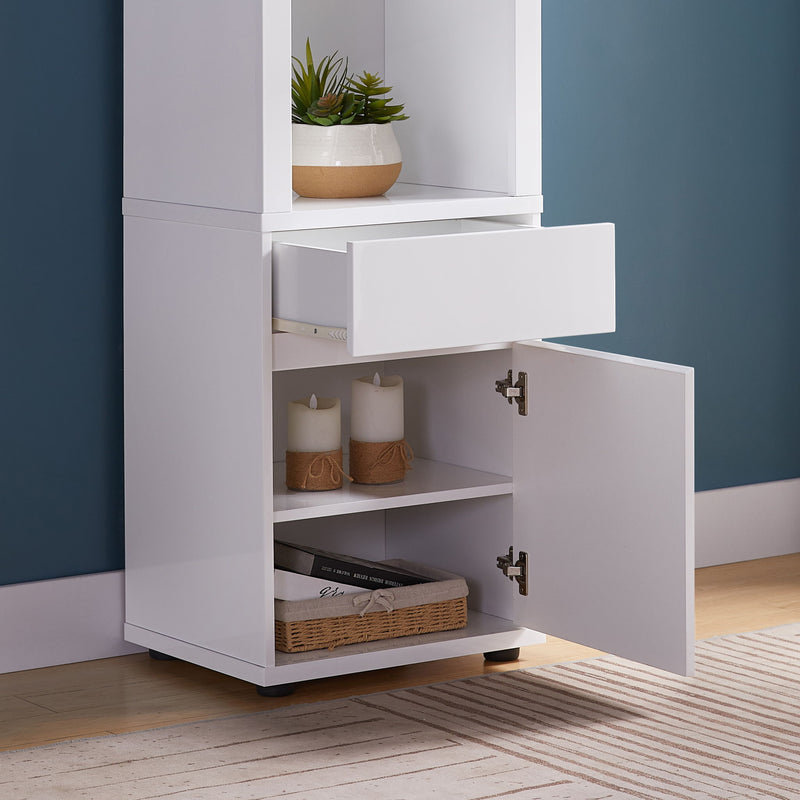 Modern Wine Showcasing Cabinet With Two Glass Shelves And Storage Cabinet