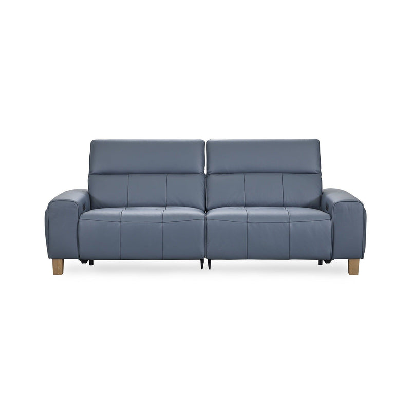 Alea - Leather Power Recliner Sofa - Blue