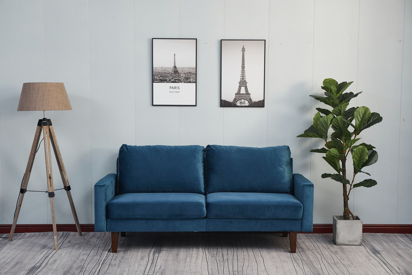 Luxurious Comfort Stationary Loveseat - Space Blue