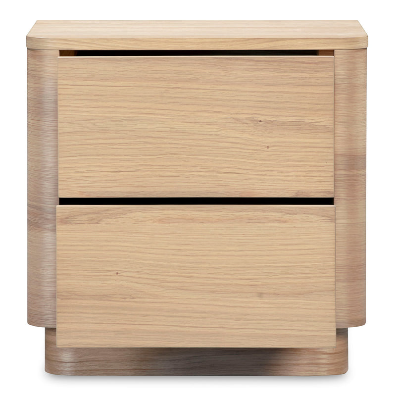 Round Off - Tall Nightstand - Light Brown