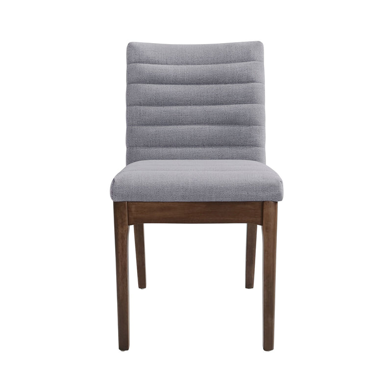 Mid Century Modern Dining Chair (Set of 2) With Channel Stitching - Dark Gray