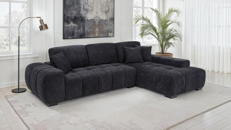 Octavia - RAF Chaise With Pillows, Box 2 of 2 - Black