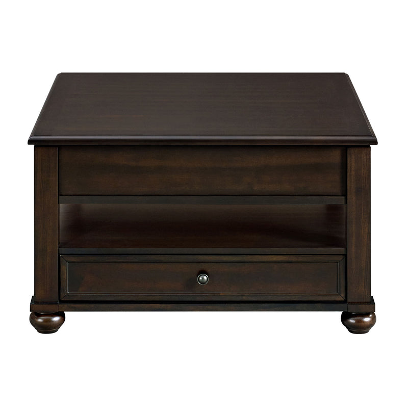 Wagner - Square Lift-Top Coffee Table With Casters - Cherry