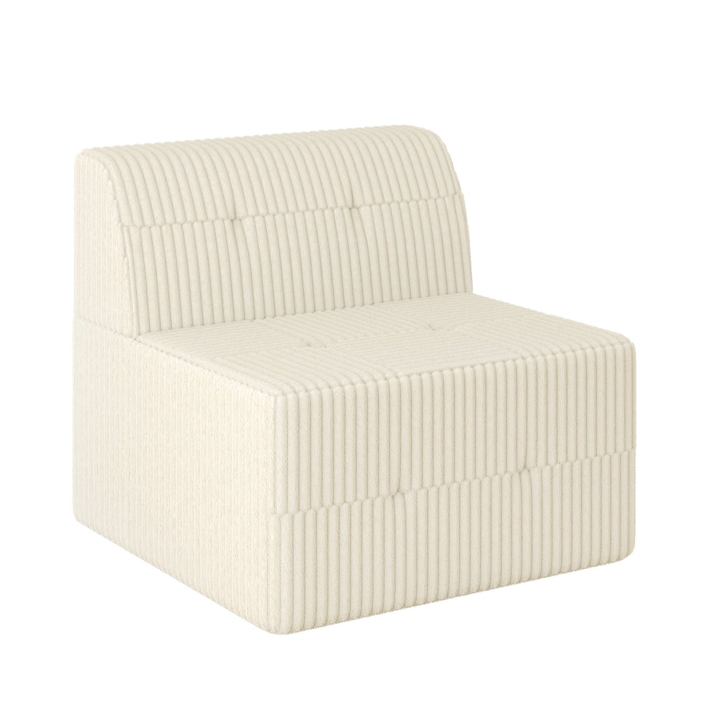 Modern Minimalist Corduroy Sleeper Sofa, Compressed Sectional Single Seat