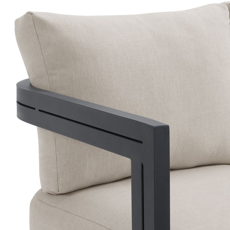Playa Sofa - Dark Grey and Olefin Beige with 2 Pillows