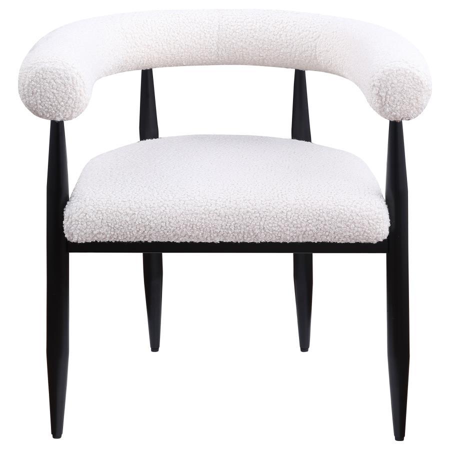 Dunmore - Boucle Upholstered Dining Arm Chair (Set of 2) - Cream