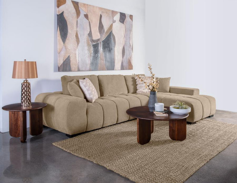 Octavia - LAF Sofa With Pillow, Box 1 of 2 - Camel