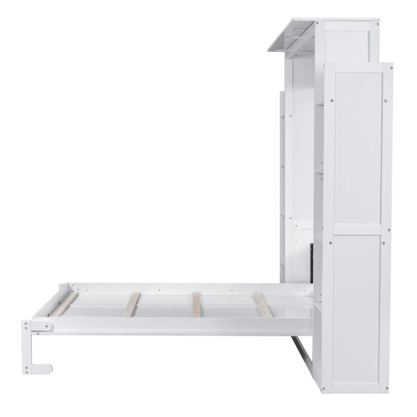 Wall Murphy Bed With Shelves And LED Lights