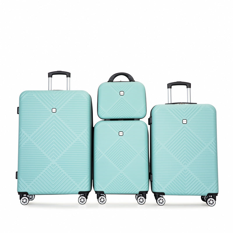 4 Piece Lightweight Suitcase, Makeup Box, Aircraft Wheels