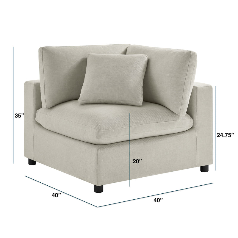 Cassandra - Corner Wedge Chair - Beige