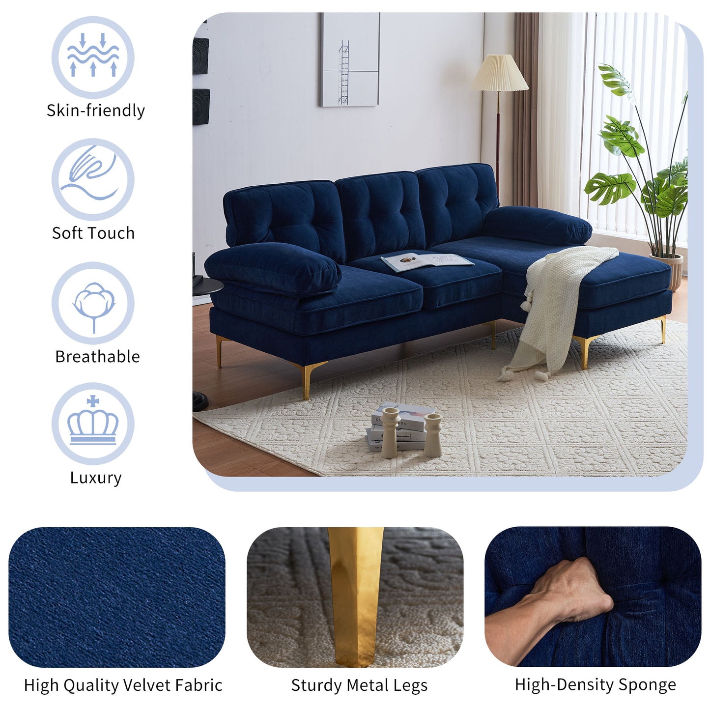 Modern L Shaped Sectional Sofa For Living Room