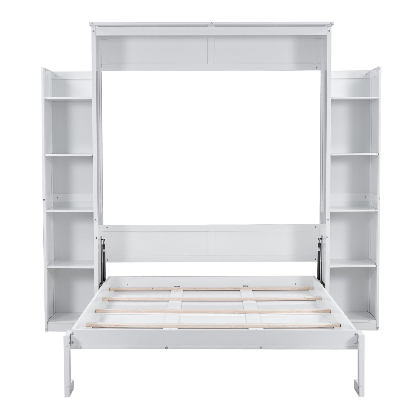 Wall Murphy Bed With Shelves And LED Lights