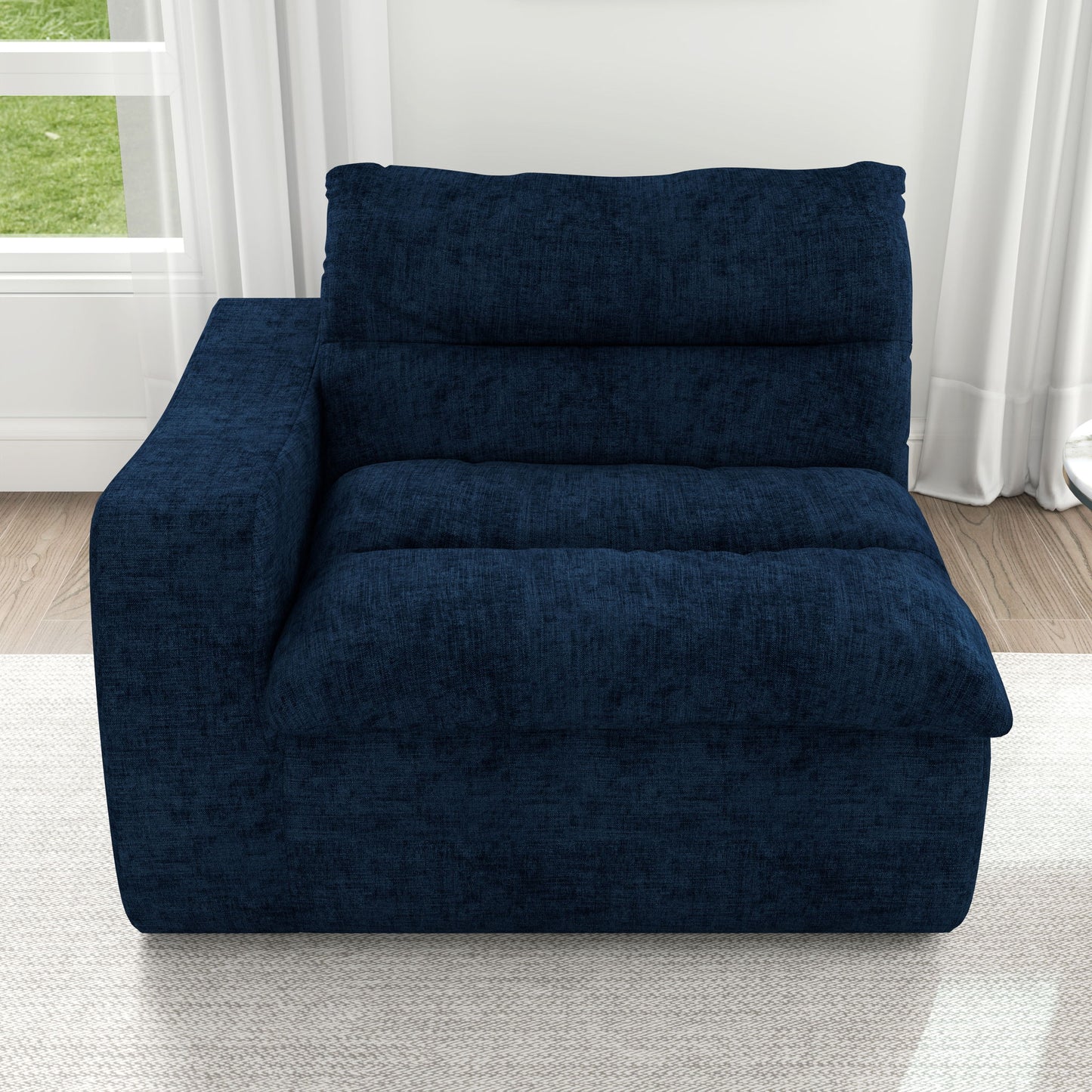 Modern Lazy Floor Sofa With Right Arm, Comfortable Beanbag Lounge