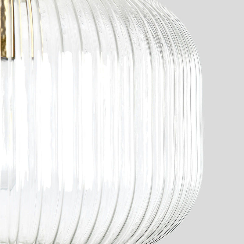 Corey - Glass Pendant - Brass Plated